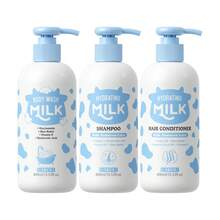LAIKOU 1套莱寇健康清洁护发沐浴套装（持久留香牛奶浴400ml + 亮泽保湿牛奶洗发水400ml + 滋养保湿牛奶护发素400ml），400ml保湿修护护发素，适用于干性发质，令秀发亮泽柔顺，去屑洗发水，强韧发色 - 洗髮+護髮素+身體乳 - 查看 13
