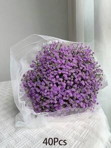 3/10/15/30/40 朵人造满天星花，假满天星花，手感逼真。28 厘米。适用于婚礼花艺布置、派对装饰、生日、户外花园装饰、母亲节装饰、情人节装饰、礼物、毕业装饰。 - 紫色 - 查看 13