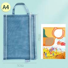 Morandee A4 Handheld Double-Layer Document Bag A5 Transparent Mesh Subject Folder For Exam Papers And Documents A6 Pencil Case - Multicolor - View 2
