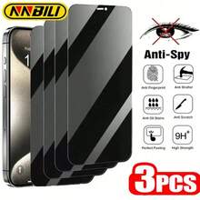 NNBILI 3片装防窥防摔隐私屏幕保护膜，兼容 17/16/15/14/13/12/11 Pro Max/Mini/17/Air/16E/7/8/6 Plus，以及 X/XS/XR - 3個裝 - 查看 13