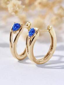 1 Cặp Hoa tai vòng Cubic Zirconia thanh lịch dành cho phụ nữ làm quà tặng kỷ niệm ngày cưới, tiệc đính hôn, ngày lễ tình nhân - 1 # - Xem 9