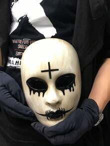 Halloween Themed Escape Room, With Scary Masks And Men's Full Face Special Effects Makeup. Solid Color Party - Multicolor - View 2