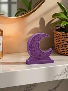 1pc Star And Moon Silicone Mold DIY Handmade Moon Cake Mold Star Candle Plaster Ornament Mold - White - View 5