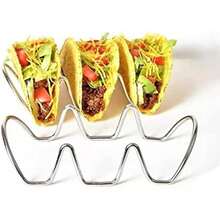 Soporte para Tacos en Forma de U, Estante de Acero Inoxidable con Diseño Suave y Versátil, Doble Cara para Hornear, Pancakes, para Reuniones Familiares, Restaurantes, Banquetes(3 Cuadrícula) - Multicolor - Ver 3