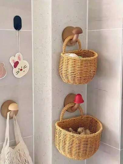 Kitchen Onion, Ginger, Garlic Storage Basket Wall Mounted Retro Handheld Basket Fruit Basket Flower Basket Egg Basket