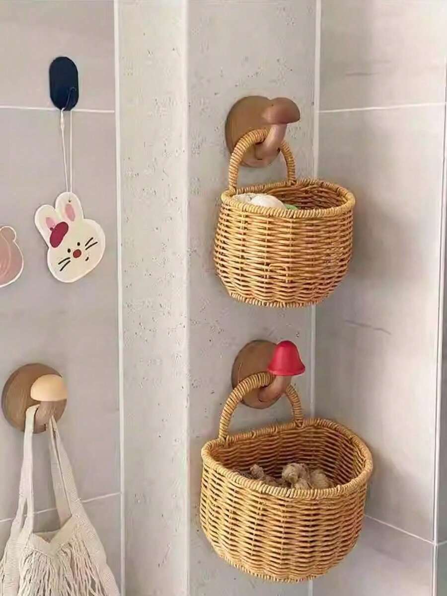 Giỏ đựng hành tây, gừng, tỏi treo tường kiểu dáng cổ điển, giỏ đựng trái cây, giỏ đựng hoa, giỏ đựng trứng - Nhiều màu - Xem 1