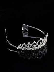 1pc Colorful Birthday Party Headband Crown, Party Accessory - Silver - View 5