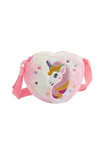 Kids Unicorn Heart Shaped Cartoon Plush Crossbody Bag, Girls Candy Storage Shoulder Bag For Kindergarten - Multicolor - View 12