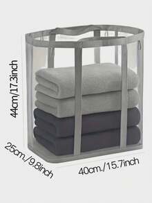 Foldable Laundry Basket With Handle And Window - Heavy-Duty Portable Clothing Storage Basket, Multi-Compartment Design, Suitable For Dormitories/Bedrooms, Bathrooms, Toys, Etc. (Durable Frame-Type Crossbar), Space-Saving Foldable Storage Basket