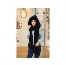 Winter Warm - Juego de gorro/bufanda/guantes de felpa suave y grueso para mujer - Talla Única + black - Ver 3