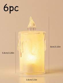 6/12 pièces Bougies électroniques transparentes à la cire petites, bougies cristal LED sans fumée pour proposition, anniversaire romantique - Multicolore - Voir 13