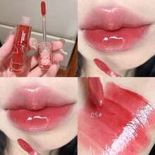 6Pcs Cute Bear Water Mist Mirror Glass Lip Glaze Moisturizing And Moisturizing Lip Gloss Lipstick - 彩色 - 查看 8