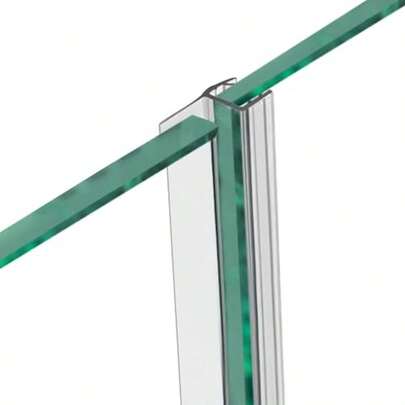 2PCS 78 Shower Door Side Seal Strip For 3/8 10mm Frameless Glass Clear PVC Waterproof Shower Sweep Easy To Install No Adhesive Needed Cuttable Durable For Leak Prevention In Bathroom Shower Enclosures
