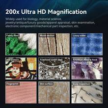 Microscopio USB de alta definición APEXEL 200X, microscopio profesional para teléfonos móviles con CPL, batería de litio recargable incorporada, sin necesidad de aplicación, compatible con la mayoría de teléfonos inteligentes, herramienta educativa científica portátil - Negro - Ver 12