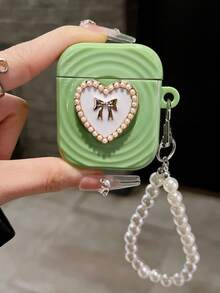 1 buah Casing Earphone - Desain Bunga Pita Mutiara Hati + Gelang Mutiara - Kompatibel dengan Pro/Pro 2/ Pro 3/1/2/3/4 - Tersedia dalam Warna Pink, Hitam, dan Hijau - MultiWarna - View 17