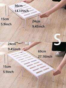 1pc Under Sink Organizer Rack, Kitchen Sink Storage Shelf, Countertop Oven Microwave Rack, Kitchen Storage And Organization - White - View 6
