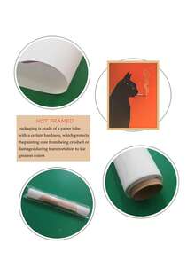 1幅粉色嘴唇口红帆布海报，俏皮女孩嘴唇亲吻墙画；复古黑猫吸烟帆布海报，复古趣味动物香烟墙画；卧室装饰、办公室装饰、厨房装饰、宿舍装饰；送给朋友的理想礼物；墙画、墙饰、家居装饰、房间装饰；帆布墙画、海报、带框墙画；可选画框 - 彩色 - 查看 11