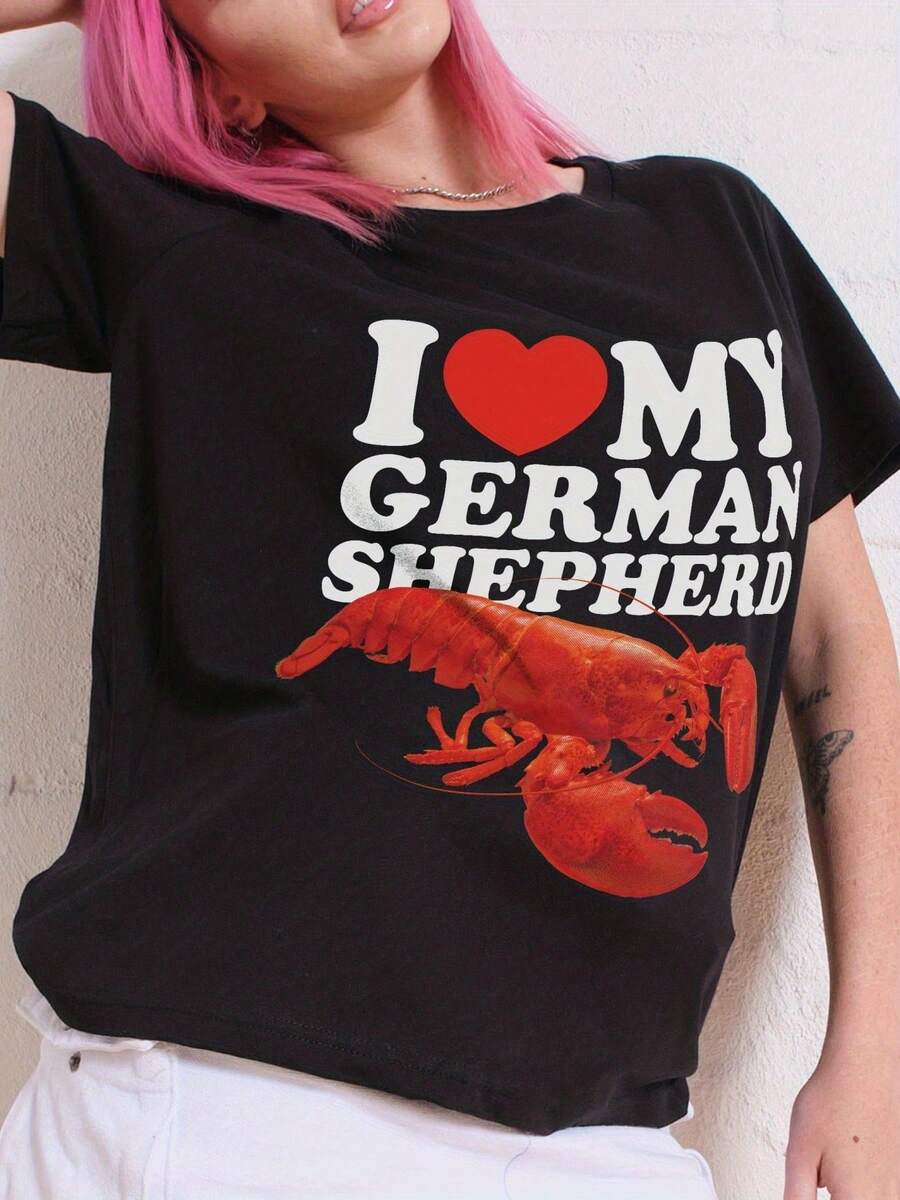 I Love My German Shepherd T Shirt - Negro - Ver 1