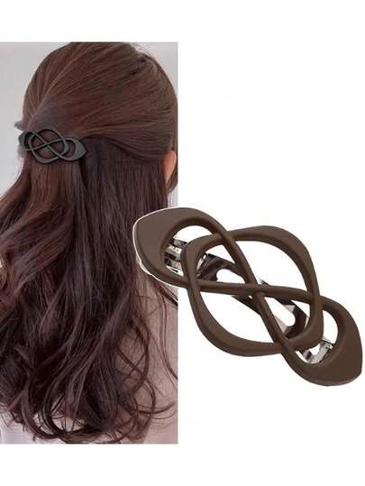 3pcs Minimalist Hollow Out Hair Clips, Spring Loaded One-Piece Clips, Elegant Versatile Hair Accessories For Ponytail, Gift,Travel,Birthday