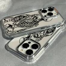 Abrazo de calavera para iPhone 13/12/11/16 Pro Max/15Pro/14 PLUS, funda de teléfono con absorción de impactos, antideslizante, ligera, diseño de nueva  de moda, protección para hombres y mujeres, funda de protección de TPU de alta calidad - Color 1 - Ver 4