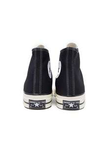 Converse 匡威 Chuck Taylor 70 Hi Classic 男女通用休闲帆布鞋，舒适高帮，支撑性好，耐穿合脚，适合步行、上学、日常穿着，黑色 162050C - 黑色 - 查看 4