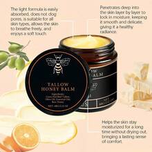Organic Grass-Fed Beef Tallow Balm With Raw Honey, Moisturizing Cream For Soft, Smooth Skin, Handmade A.L.L-N.A.T.U.R.A.L Moisturizer - 白色 - 查看 3