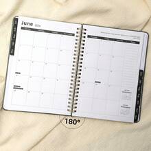 1pc 2026 A5 Leather Weekly Monthly Planner With Tabs Inner Pocket And Note Pages Twin-Wire Binding Organizer For Work Study