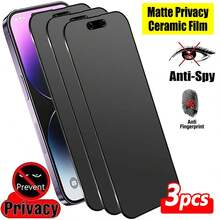 ZYONS 3片装磨砂隐私屏幕保护膜，兼容 17 Pro Max 6.9英寸，软膜材质，非玻璃，全覆盖，防窥防盗，防眩光，陶瓷膜，防指纹，兼容手机壳。兼容 17 Pro Max、17 Air、16 Pro Max/16 Pro/16 Plus/16/15 Pro Max/14 Pro Max/13 Mini/12/11/XS Max/XR/8 Plus/7 Plus。