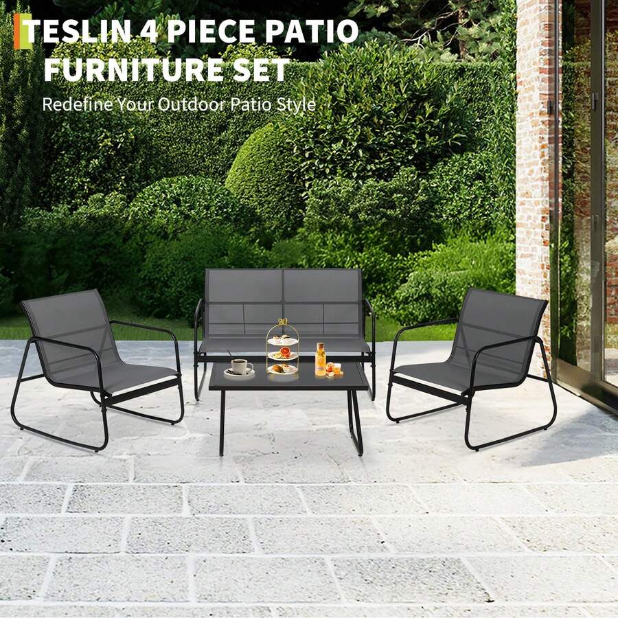 Outdoor Table & Chair Sets - Grey - View 1