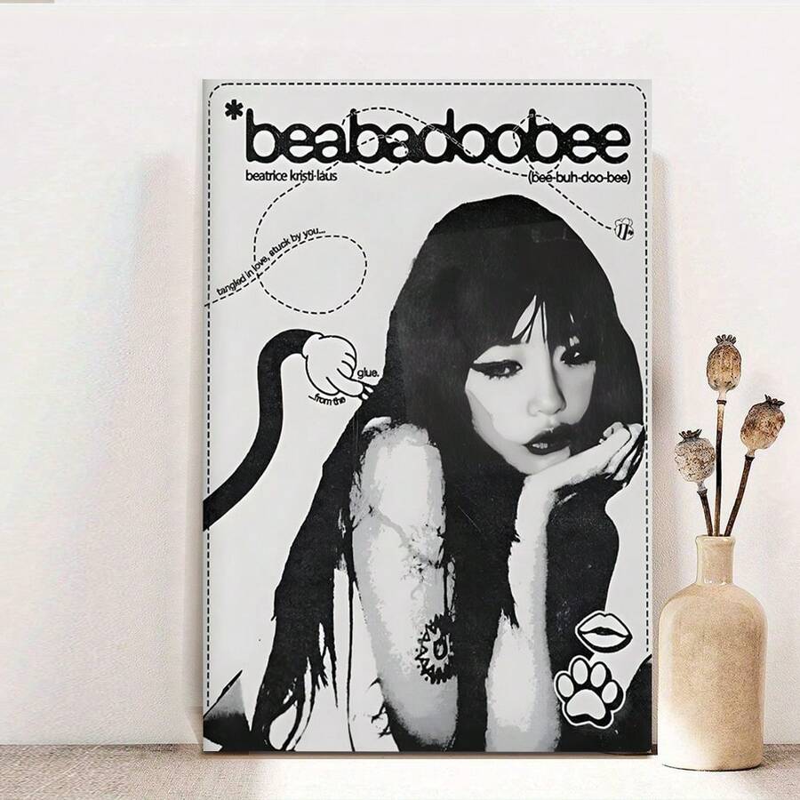 Framed Beabadoobee Music Canvas Art Print - Modern Wall Decor For Living Room, Bedroom, Home Office | Vintage-Inspired Letter Print Poster For Indoor Decoration - 框架 - 查看 1