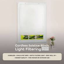 Home Decor - Estor Enrollable de Vinilo sin, 30 Pulgadas de Ancho, 72 Pulgadas de Largo, Listones de Vinilo de un Cuarto de Pulgada - Blanco - Persianas horizontales de filtracin de luz - 76An x 183Al cm + Blanco - Ver 3