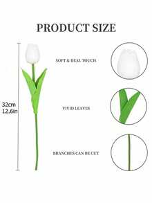 Bộ 18 bông hoa tulip nhân tạo mini, trang trí nhà cửa, bó hoa nhân tạo, cây nhân tạo với thân cây uốn cong như thật. Thích hợp trang trí nhà cửa, bày bàn tiệc, trang trí trung tâm tiệc cưới, trang trí tiệc tùng và trang trí sự kiện ngày lễ. Phù hợp cho mọi mùa. - Nhiều màu - Xem 4