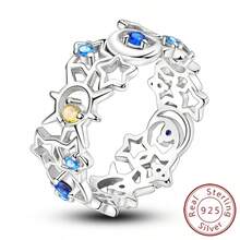 1pc 925 Sterling Silver Ring Sun Moon Star Hollow Ring Super Shiny Finger Jewelry Accessory Inlaid Shiny Zirconia - Multicolor - View 13