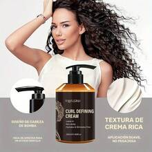 Crema Para Rizos de 280Ml Contiene Aceite de Argán Marroquí , Aceite de Ricino y Aceite Esencial de Romero, Diseñada para Realzar el Brillo y el Volumen para Cabello ondulado y rizado, Proporcionando hidratación profunda y cuidado para peinados. - Negro - Ver 6