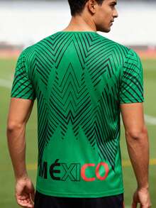 Men's Football Jersey Polyester Moisture-Wicking Comfortable Fit Geometric Print Pattern Crew Neck Sports Casual Wear - Multicolor - View 7