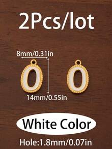 2Pcs/Lot Enamel Number Pendants Stainless Steel White Black Number 0-9 Digital Charms For Jewelry Making Necklace Findings Bracelet Earrings Birthday Gifts Accessories DIY - Number Pendant - View 30