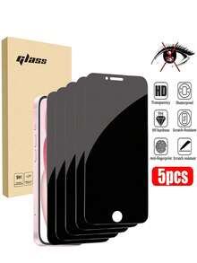 5pcs Tempered Glass Privacy Screen Protector, Compatible With IPhone 17/11/12/13/14/15/16 Pro Max - Dual-Sided Privacy, Ultra-Strong Tempered Glass, 5X Stronger, Invisible Protection, Anti-Fingerprint, Easy Installation, Compatible With 14/15/16 Plus - Black - View 22