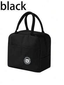 1pc Portable Insulated Lunch Bag, Waterproof Lunch Tote Bag With Hook And Loop Closure For Students, Outdoor Picnic