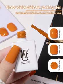 1瓶9克橙色凝胶指甲油，高光泽可卸紫色指甲油，适合所有季节，情人节美甲 - 橘色 - 查看 5