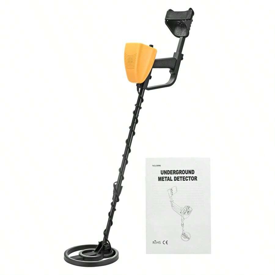 Metal Detector For Teens & Adults (2lbs) – 7.5" Waterproof Search Coil, All Metal & Hideable Modes, Outdoor Gold Detector - Black - View 1