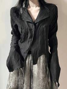 Plus Size Women Tops - Black - View 7