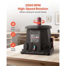 Oscillating Spindle Sander, 2000RPM Benchtop Spindle Sander With 6 Sleeves (1/2"-3"), 0.59" Stroke & Dust Connection Port For Furniture Finishing, Crafts Sanding, DIY Woodworking - 2000RPM 15*11.5inch - View 2