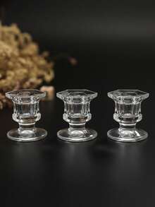 1个优雅透明烛台，天然水晶设计，适用于家具装饰、家居桌面装饰、婚礼中心装饰、办公室装饰、户外花园装饰、房间装饰、家庭聚会、餐桌装饰、婚礼、活动、家居装饰氛围烛台、生日礼物、情人节礼物、母亲节礼物、父亲节礼物。 - 彩色 - 查看 16
