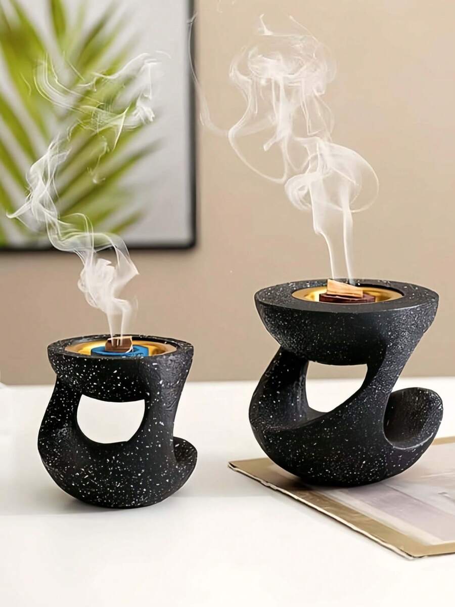 一体式悬挂树脂香炉 - 阿拉伯风格手持香薰机，适用于家居装饰、中东节日祈祷、送礼、冥想空间、精神装饰和禅意家居。