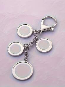 1pc Customized Photo Keychain With 4-Photo Round Frame And Rhinestone Tray - Personalized Gift For Father's Day, Graduation, Thanksgiving - Metal Lobster Clasp Key Ring, Suitable As Gift For Family And Friends, Decorative Accessory, Elegant Design, Well-Crafted - Multicolor - View 5