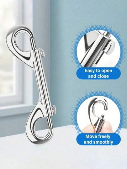 1pc/Set Heavy Duty Double-Headed Spring Clip, 220lbs Capacity, Zinc Alloy Trigger Spring Hook, Suitable For Cats, Dogs, Horses, Buckets, Horse Feeders, Hammocks, Keychains - Durable & Reliable, Horse Feeder | Trigger Spring Hook Design | Durable Plastic Structure, Horse Feeder