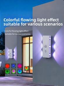 6个/3个/1个LED无线感应壁灯，可充电夜灯，自动开关，适用于厨房、卧室、客厅、走廊、浴室、房间装饰 - 彩色 - 查看 3