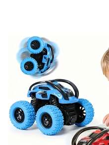Four Wheel Drive Inertia Off-Road Vehicle - Competitive Vehicle - Rolling Stunt Sports Car - Children's Anti Fall Toy Car - Stunt Rolling Car - Cool And Dazzling Macaron Rolling Car Can Be Used As The Perfect Halloween Gift - Christmas Gift - Holiday Party Gift - Blue - View 9