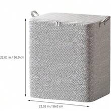 Extra Large Beige Storage Box With Lid - Herringbone Texture, Durable & Space-Saving For Clothes, Blankets, Bedding - Ideal For Closet, Bedroom, Dorm Organization, Moving, Closet Organizers And Storage, Baskets, Bins & Containers For Home Organization - Multicolor - View 7