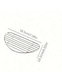 1个304不锈钢半圆形沥水架，炸薯条鸡肉饼网状滤网架 - 銀色 - 查看 8